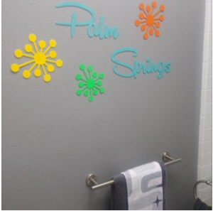 Retro flower mid century wall art