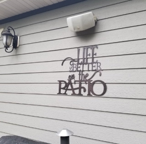 Patio sign metal