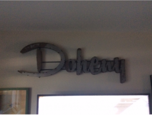 Doheny sign over window
