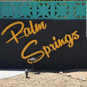 Palm Springs sign metal on wall (1)