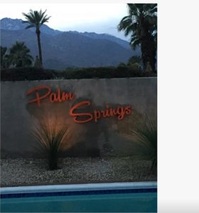 Palm Springs sign on wall 2