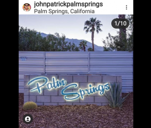 Palm springs sign Vacation rental AIRBNB
