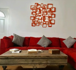 retro wall art orange